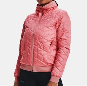 Under Armour Cold Gear Reactor Quilted Coral Pink Jacket Bomber Small